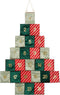 House of Seasons Adventskalender - L72 x B1 x H51 cm - Vilt - Groen, Rood