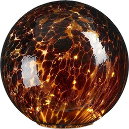 House of Seasons Deco Bal met LED Verlichting - H20 x Ø20 cm - Glas - Bruin