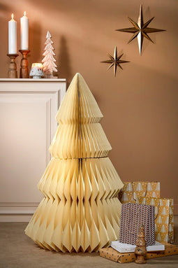 House of Seasons Decoratie Kerstboom - H120 x Ø80 cm - Papier - FSC Mix - Off White