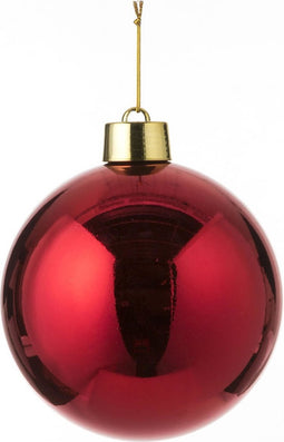 House of Seasons grote kerstbal - rood - D20 cm - kunststof - mega kerstballen