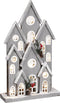 House of Seasons Huis Decoratief Object - 26x8x43 cm - Hout - Grijs