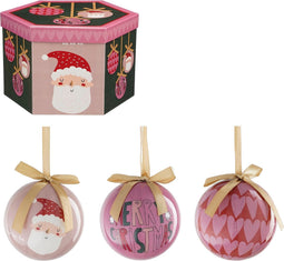 House of Seasons Kerstballen Cadeauset - 14 Stuks - Ø8 cm - Onbreekbaar - Roze, Donkergroen