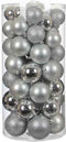 House of seasons Kerstballen Onbreekbaar - Zilver - Set van 48