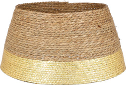House of Seasons Kerstboomrok - H26 x Ø50 cm - Zeegras - Goud
