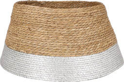House of Seasons Kerstboomrok - H26 x Ø50 cm - Zeegras - Zilver