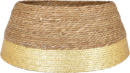 House of Seasons Kerstboomrok - H26 x Ø58 cm - Zeegras - Goud