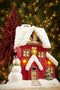 House of Seasons Kersthuisje met Verlichting - L28,5 x B20 x H37 cm - Rood