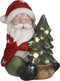 House of Seasons Kerstman Kerstbeeld met Verlichting - L22,5 x B21,5 x H25,5 - Rood