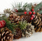 House of Seasons Kerststuk met Theelichthouder - L54 x B17 x H9 cm - Groen