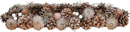 House of Seasons Kerststuk met Theelichthouders - L54 x B17 x H10 cm - Perzik