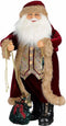 House of Seasons Kerstversiering Kerstman - 36x28x81 cm - Polystyreen - Bordeaux