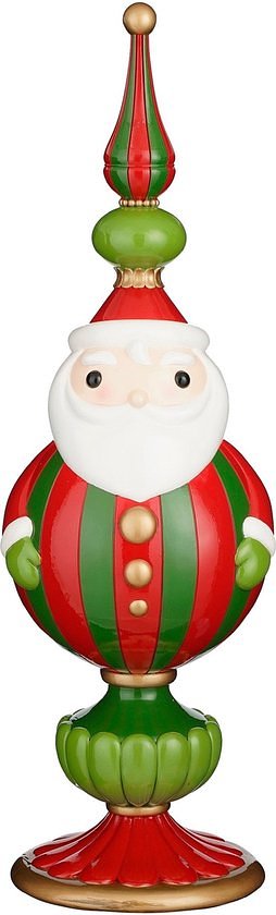 House of Seasons Kerstversiering Santa - 31x31x92 cm - Polyresin - Rood