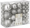 House of Seasons Plastic Kerstballen Set - 46 Stuks - Ø4/6/8 cm - Zilver