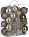 House of Seasons Plastic Kerstballen Set met Piek - 40 Stuks - Ø8 cm - Champagne