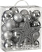 House of Seasons Plastic Kerstballen Set met Piek - 40 Stuks - Ø8 cm - Zilver