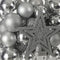 House of Seasons Plastic Kerstballen Set met Piek - 40 Stuks - Ø8 cm - Zilver