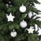 House of Seasons Plastic Kerstballen Set met Piek - 40 Stuks - Ø8 cm - Zilver