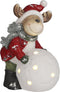 House of Seasons Rendier Kerstbeeld met Verlichting - L30 x B22 x H42,5 - Rood