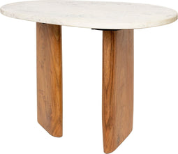 Housecraft Living Tanda Bijzettafel Marmer/ Hout 56x37 cm Beige