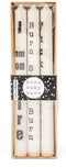 Housevitamin | Dinerkaarsen Fuck Perfect Burn Baby | Wit | Zwart | Tekst | 25 cm