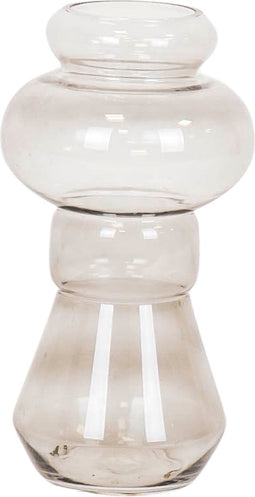 Housevitamin High In Shape Vaas - Smokey Glas - 18x35cm - Moderne Vaas