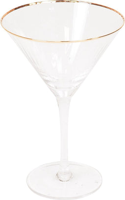 Housevitamin Martini Glas - Gouden Rand - Eyecather - set van 2 stuks - 12x12x18,5cm.