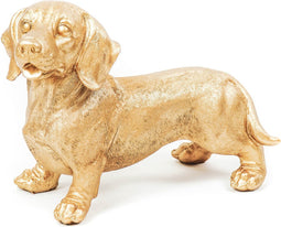 Housevitamin TECKEL BEELD - Who Let The Dogs Out? Woof Woof Woof! - Polyresin - 35x23x19cm Goud