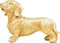 Housevitamin TECKEL BEELD - Who Let The Dogs Out? Woof Woof Woof! - Polyresin - 35x23x19cm Goud