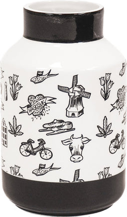 Housevitamin Vaas Dutch Black Design - Origineel Must Have -11,5x11,5x18,5cm