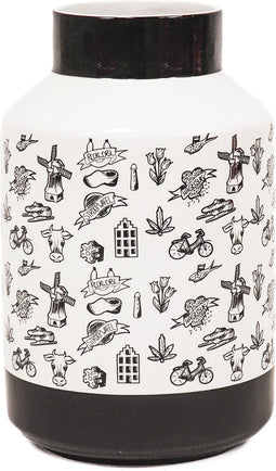 Housevitamin Vaas - Dutch Black Design - Origineel Must Have - 19x19x30cm