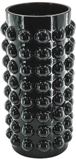 Housevitamin- Vaas - Rond- Gespikkeld Glas- Zwart -13x26,5cm