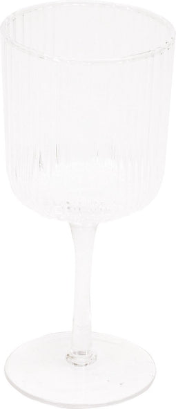 Housevitamin Wijnglazen - Set van 2 - Geribbeld Glas - Helder -8x8x17,5cm