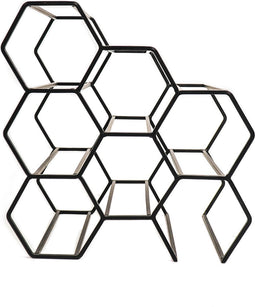 Housevitamin Wijnrek Metaal 28x19x29cm 6 Vakken Modern Design Eyecather - Zwart