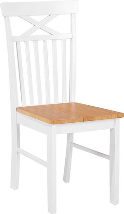 HOUSTON - Eetkamerstoel - Wit - Rubberhout