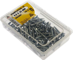 Hout schroeven spaanplaatschroef platkop / kruiskop verzinkt 4.0 x 30 mm 100 st.DeltafiX.