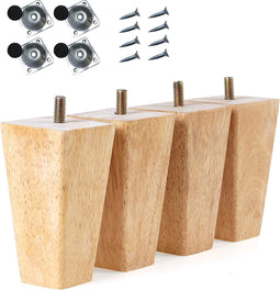houten bankpoten, 4 stuks 10 cm vervangende meubelpoten met montageplaten en schroeven, voor bank, bed, kast, bank, poef