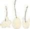 Houten decoraties, konijn, ei, kip, afm 6 cm, dikte 3 mm, 9stuks