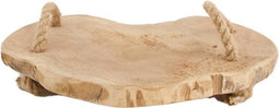 Houten dienblad Teak met handgrepen - TEAK slice 26x21x4 cm - Natural Collections
