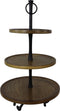 Houten etagere - 36x36x60 - Naturel - Mangohout/aluminium