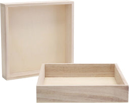 Houten Frame met Rand 16,2x16,2x3cm, 10st.