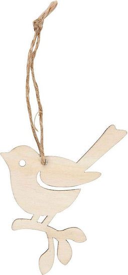 Houten Hanger Vogel, Set van 5