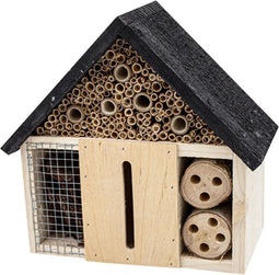 Houten Insectenhotel in huisjesvorm degelijk - 18x10x21cm
