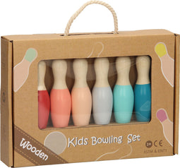 Houten Kinder Bowlingset Pastel