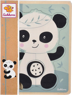 Houten Kinderpuzzel Eichhorn Panda 6 Onderdelen
