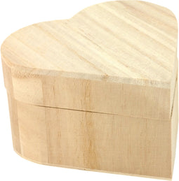 Houten kist hartvorm klein 10cm - Ideale verpakking voor valentijn in de vorm van een hartje