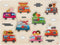 Houten knopjes/noppen speelgoed puzzel foodtruck thema 30 x 22 cm - Educatief speelgoed voor kinderen