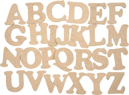Houten letters, A-Z, h: 4 cm, dikte 2,5 mm, MDF, 26stuks