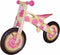 Houten loopfiets Simply roze bloemen