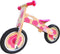 Houten loopfiets Simply roze bloemen