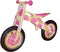 Houten loopfiets Simply roze bloemen